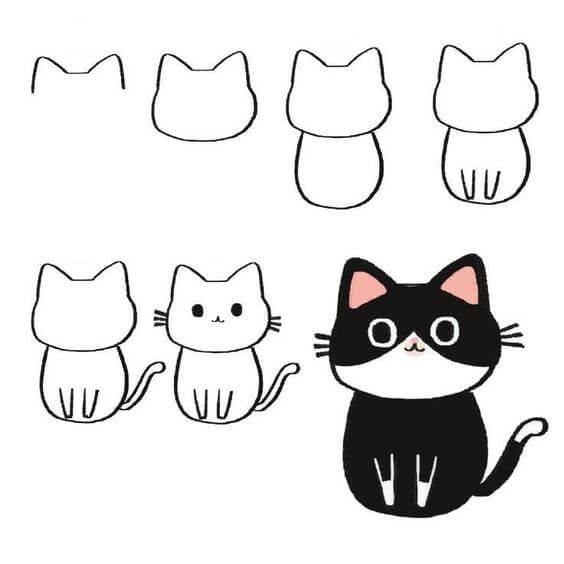 Zeichnen Lernen Ideen für Katzen (32)