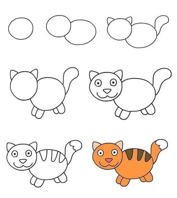 Zeichnen Lernen Ideen für Katzen (36)