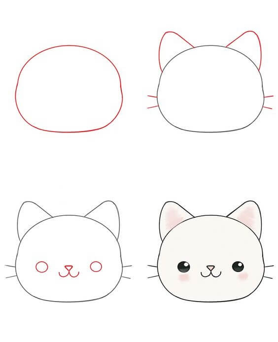 Zeichnen Lernen Ideen für Katzen (37)