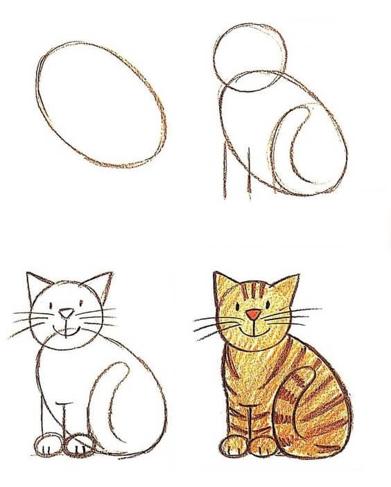 Zeichnen Lernen Ideen für Katzen (39)