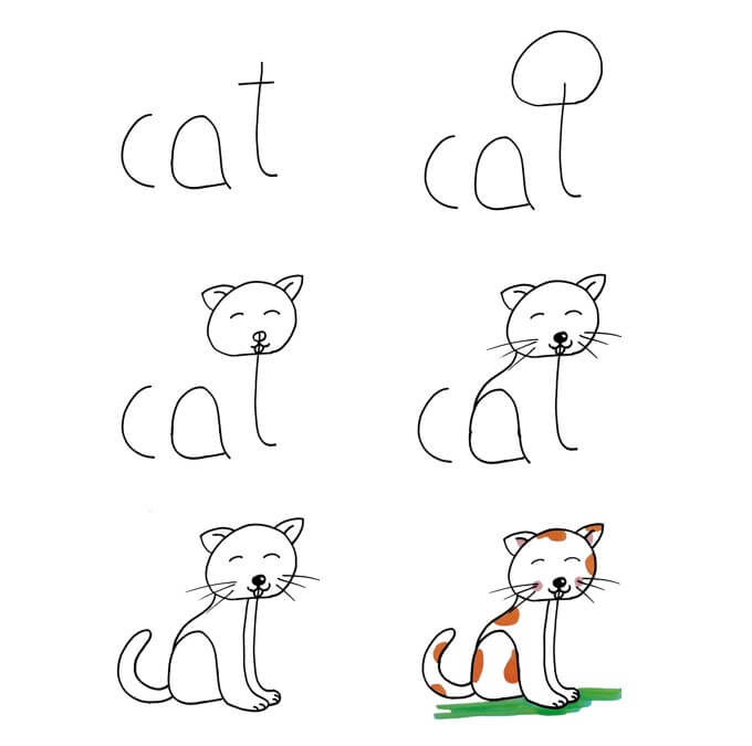 Zeichnen Lernen Ideen für Katzen (45)