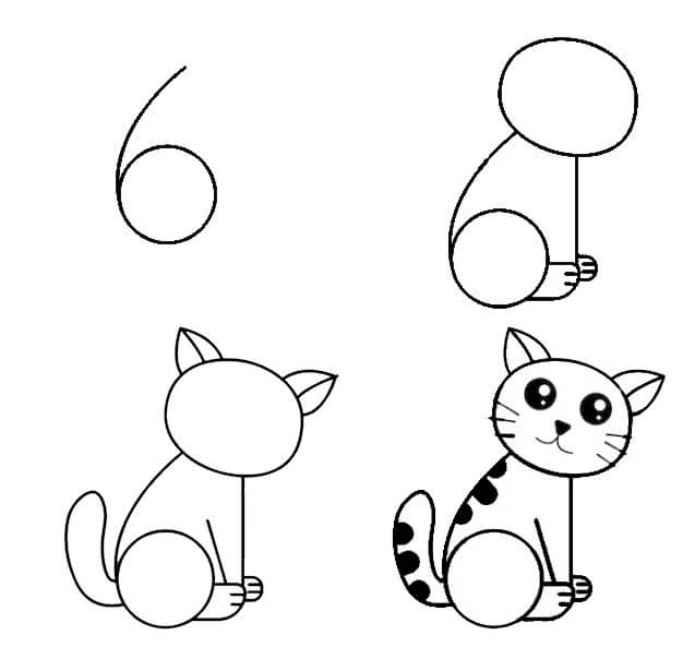 Zeichnen Lernen Ideen für Katzen (47)
