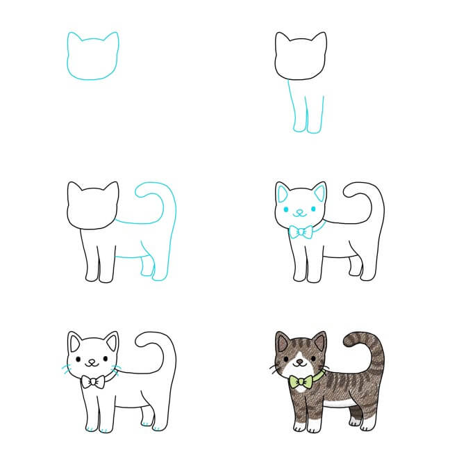 Zeichnen Lernen Ideen für Katzen (53)