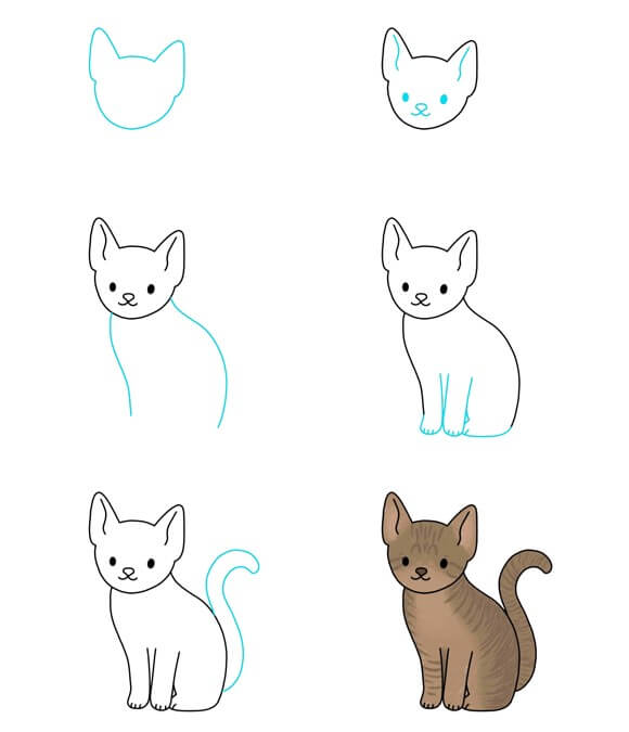 Zeichnen Lernen Ideen für Katzen (55)