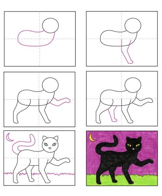 Zeichnen Lernen Ideen für Katzen (61)