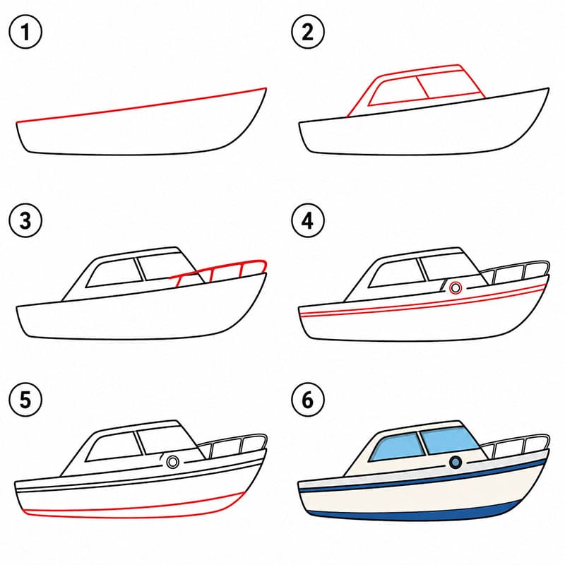 Kajütboot zeichnen ideen