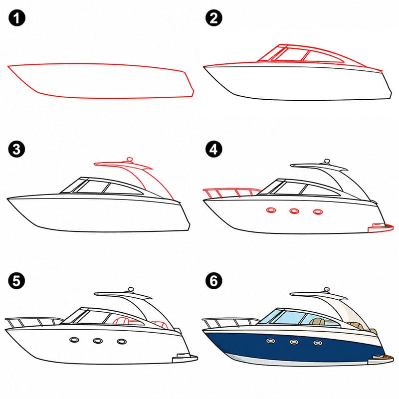 Kostenloses Luxusboot zeichnen ideen