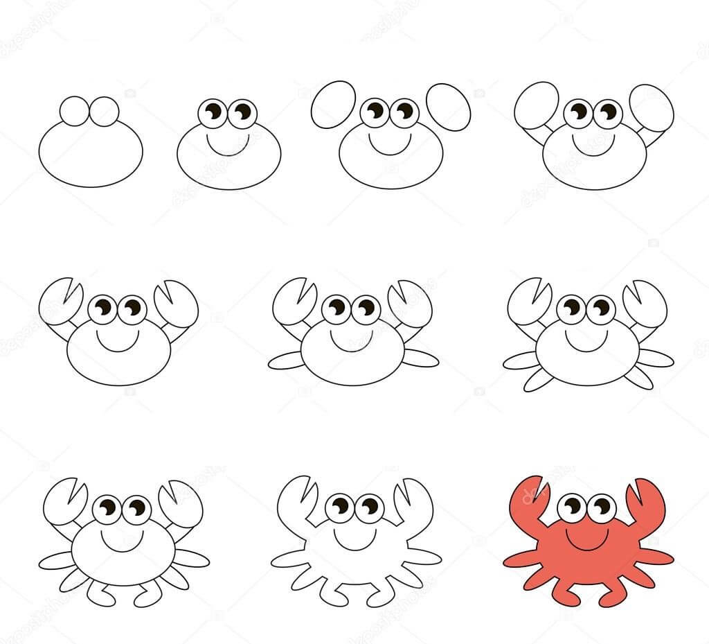 Zeichnen Lernen Krabbe Idee (23)
