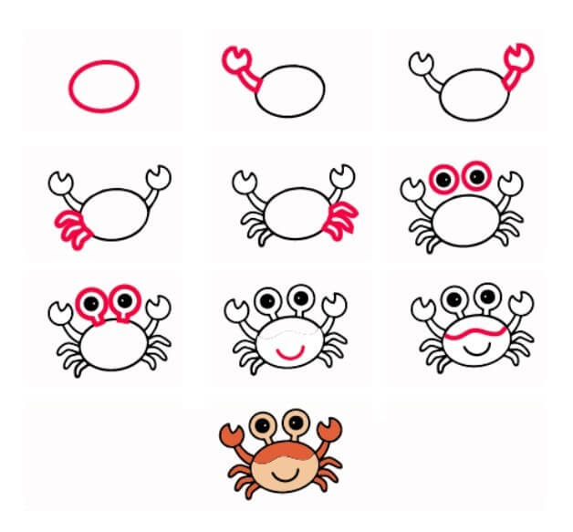 Zeichnen Lernen Krabbe Idee (27)