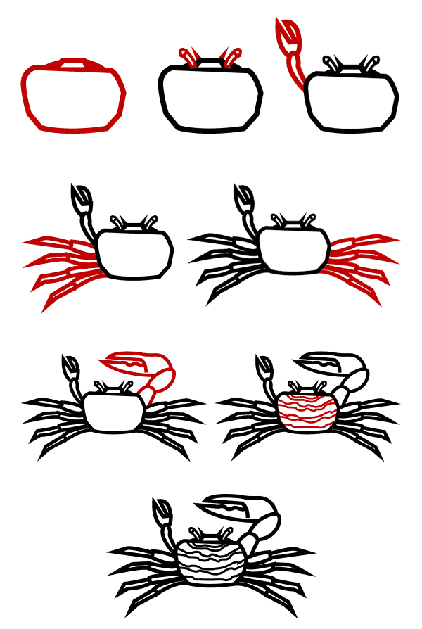 Zeichnen Lernen Krabbe Idee (36)
