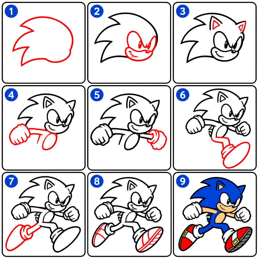 Laufender Sonic zeichnen ideen