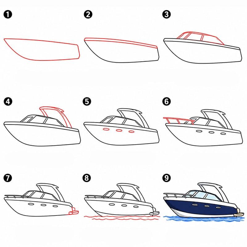 Luxusboot zeichnen ideen