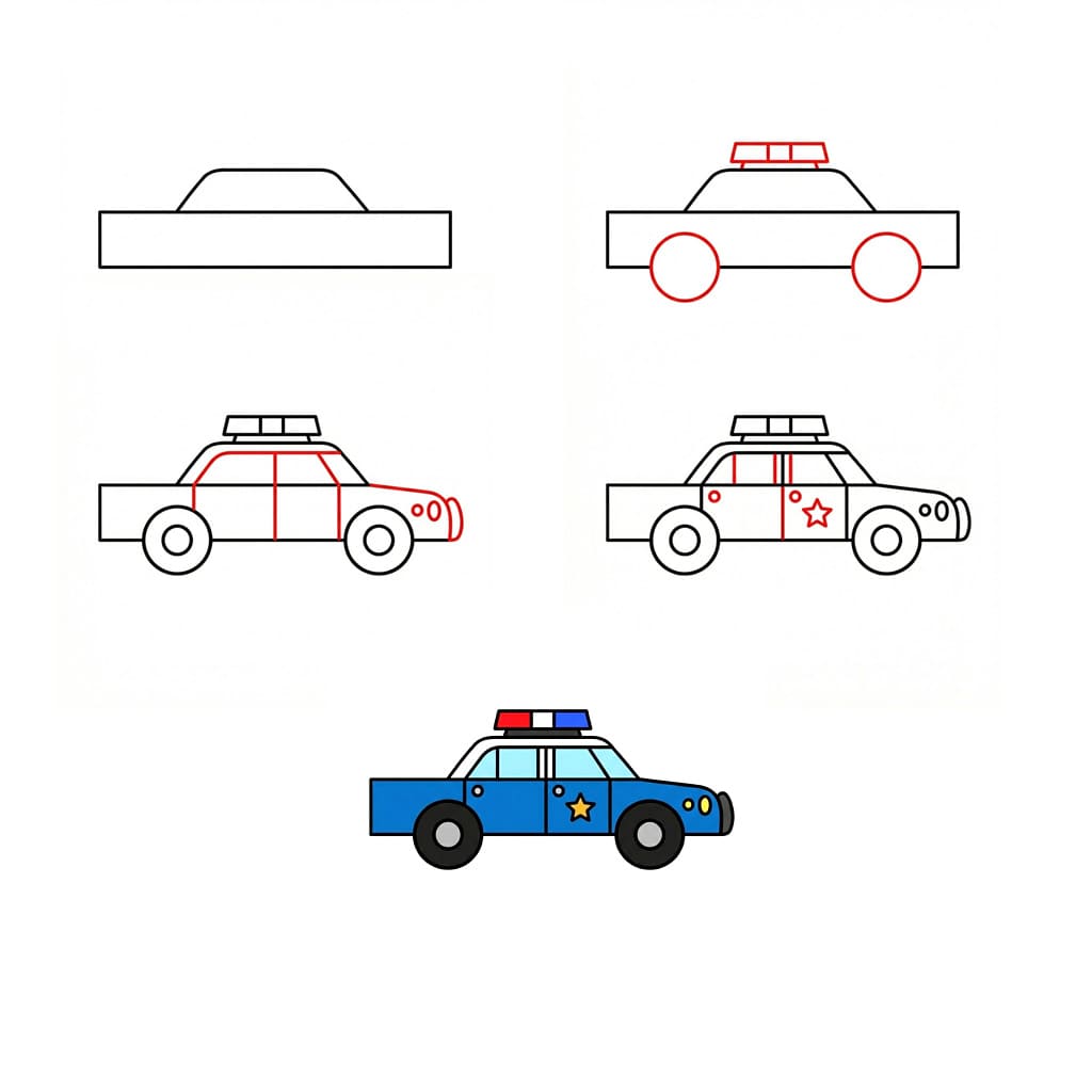 Normales Polizeiauto zeichnen ideen