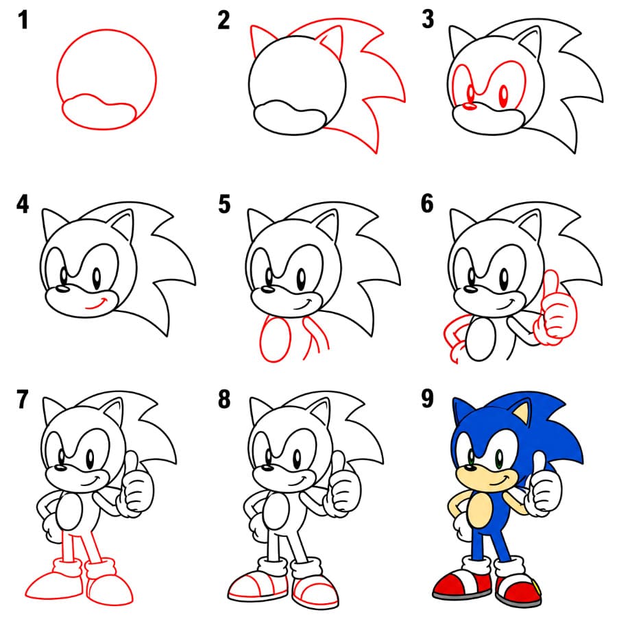 Sonic Druckvorlage zeichnen ideen