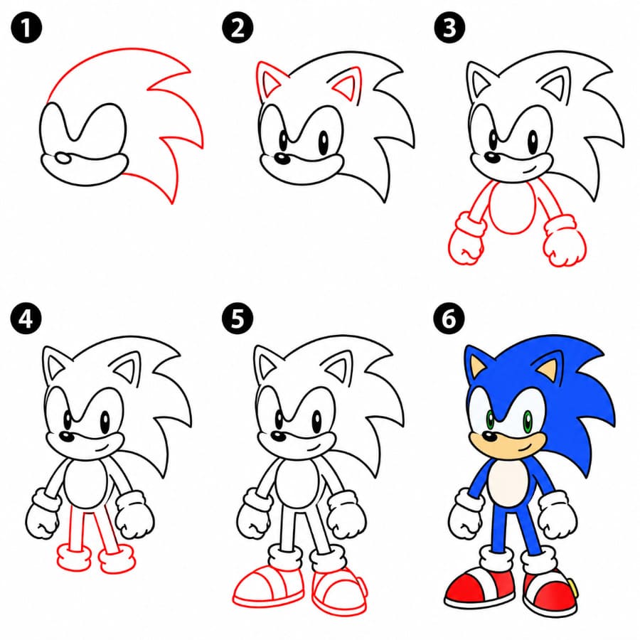 Stehender Sonic zeichnen ideen