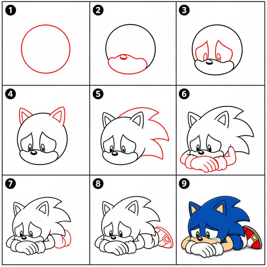 Trauriger Sonic zeichnen ideen