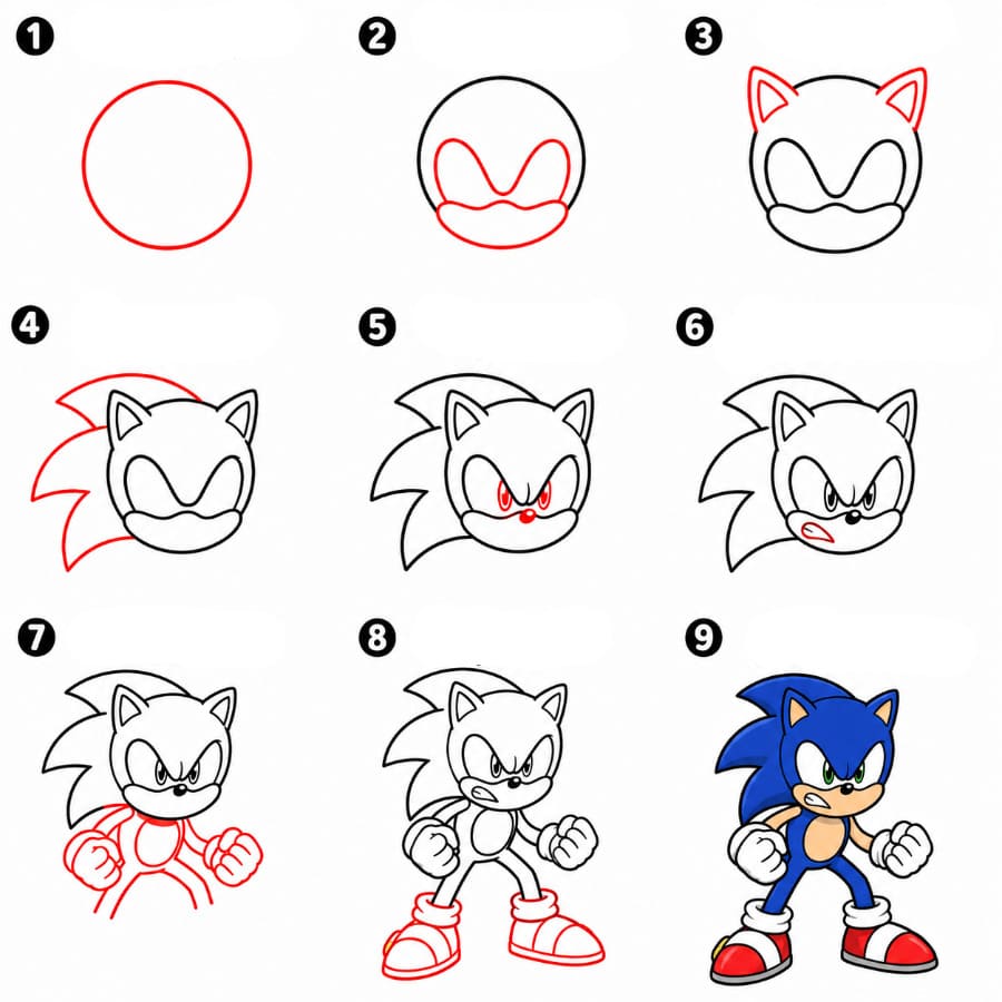 Wütender Sonic zeichnen ideen