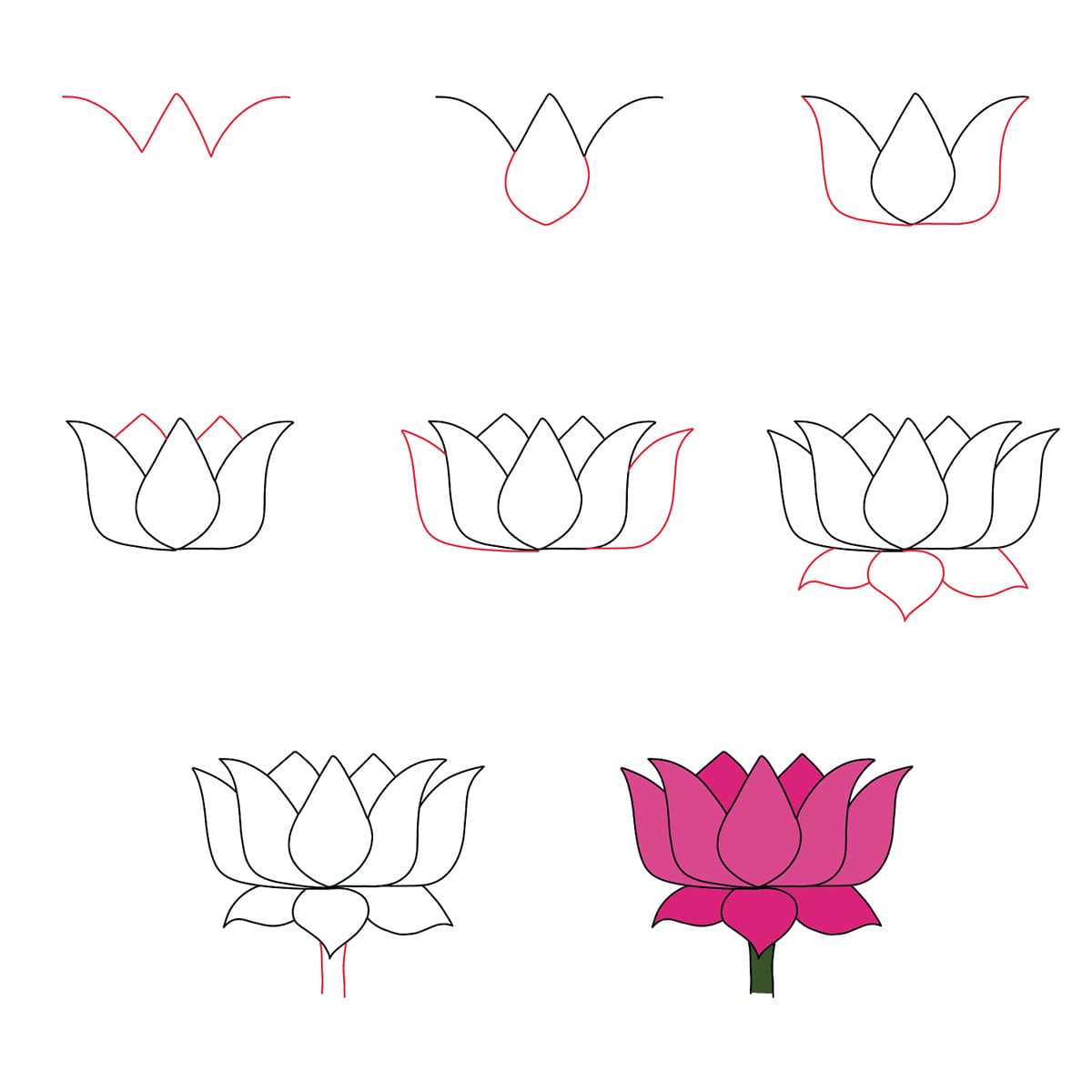 Anmutiger Lotus zeichnen ideen