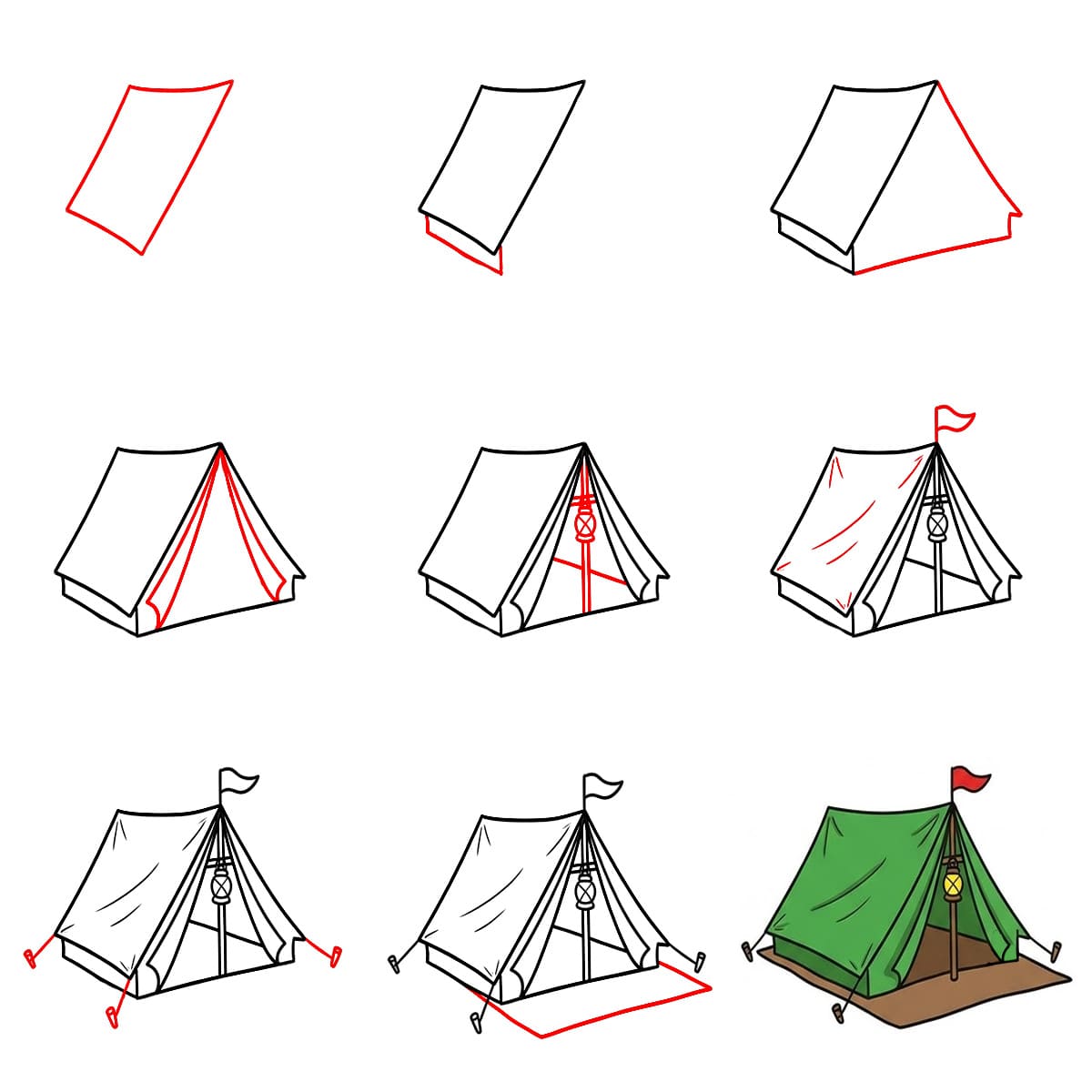 Campingzelt zeichnen ideen