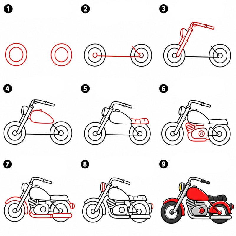 Custom Motorrad zeichnen ideen
