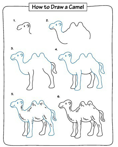 Ein detailliertes Kamel zeichnen ideen