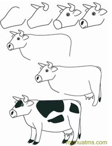 Eine einfache Kuh zeichnen ideen