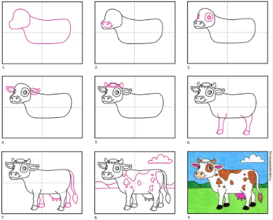 Eine süße Kuh zeichnen ideen