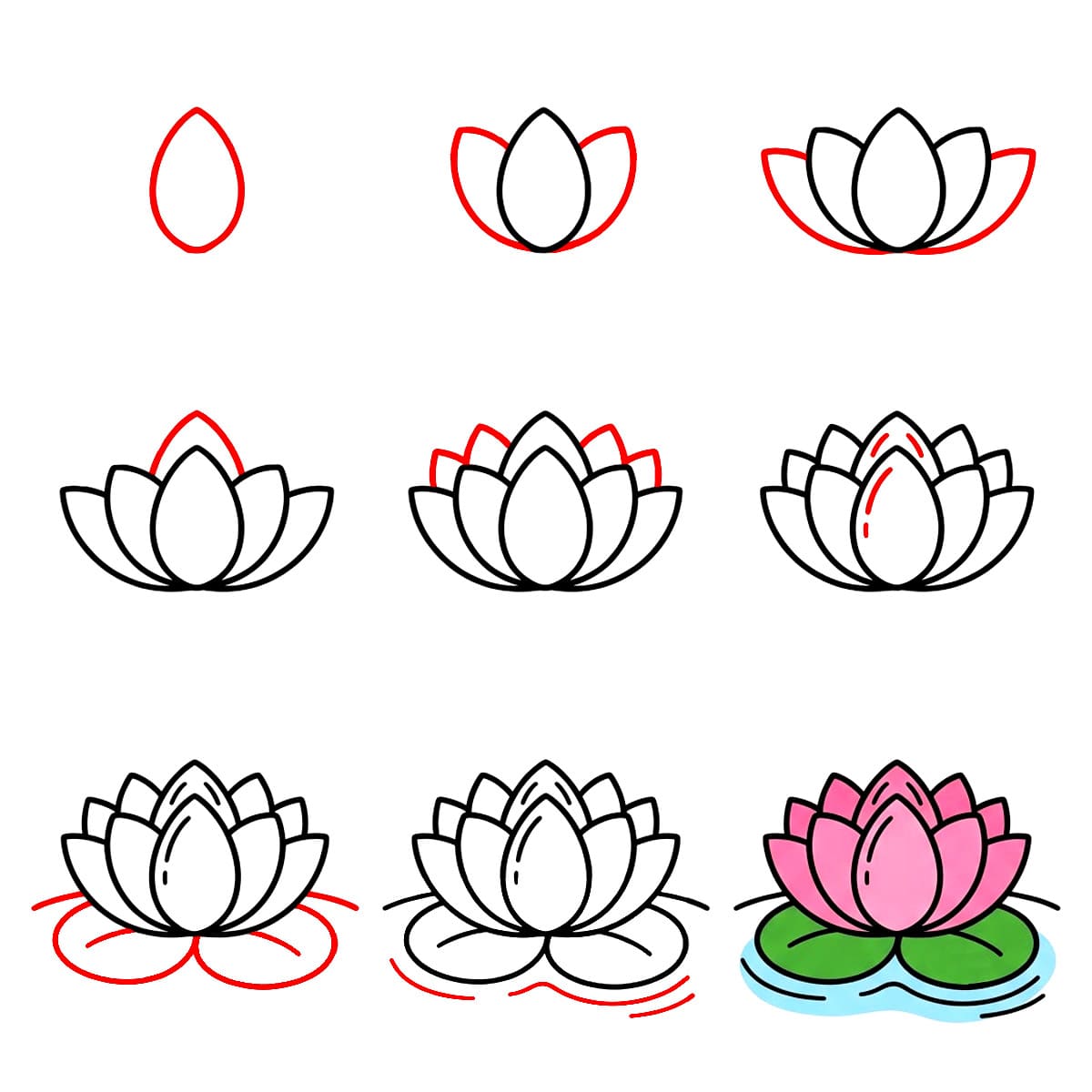 Eleganter Lotus zeichnen ideen
