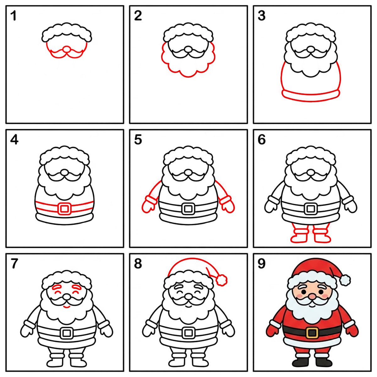 Fröhlich Weihnachtsmann zeichnen ideen