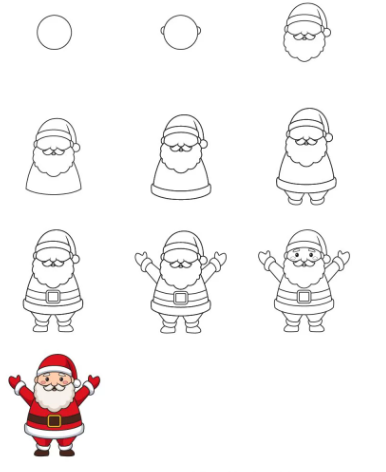 Idee für den Weihnachtsmann 2 zeichnen ideen