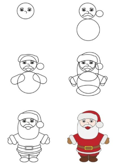 Idee für den Weihnachtsmann 5 zeichnen ideen