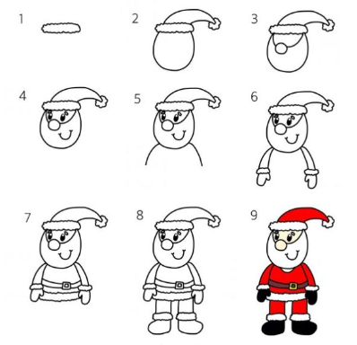 Idee für den Weihnachtsmann 6 zeichnen ideen