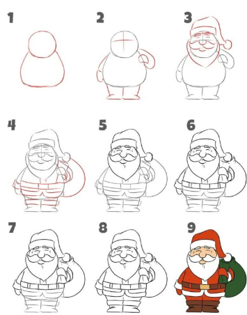 Idee für den Weihnachtsmann 7 zeichnen ideen