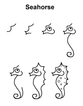 Idee mit einem Seepferdchen 10 zeichnen ideen