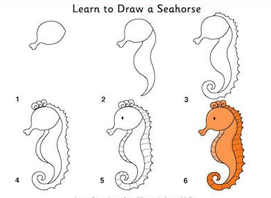 Idee mit einem Seepferdchen 7 zeichnen ideen