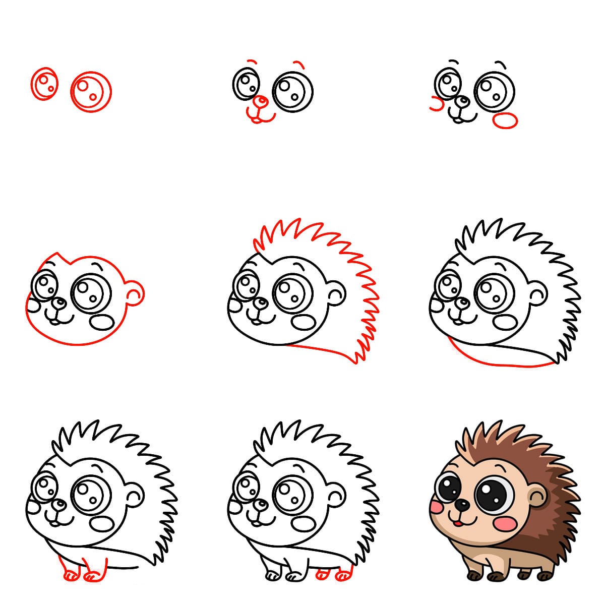 Zeichnen Lernen Kawaii Igel