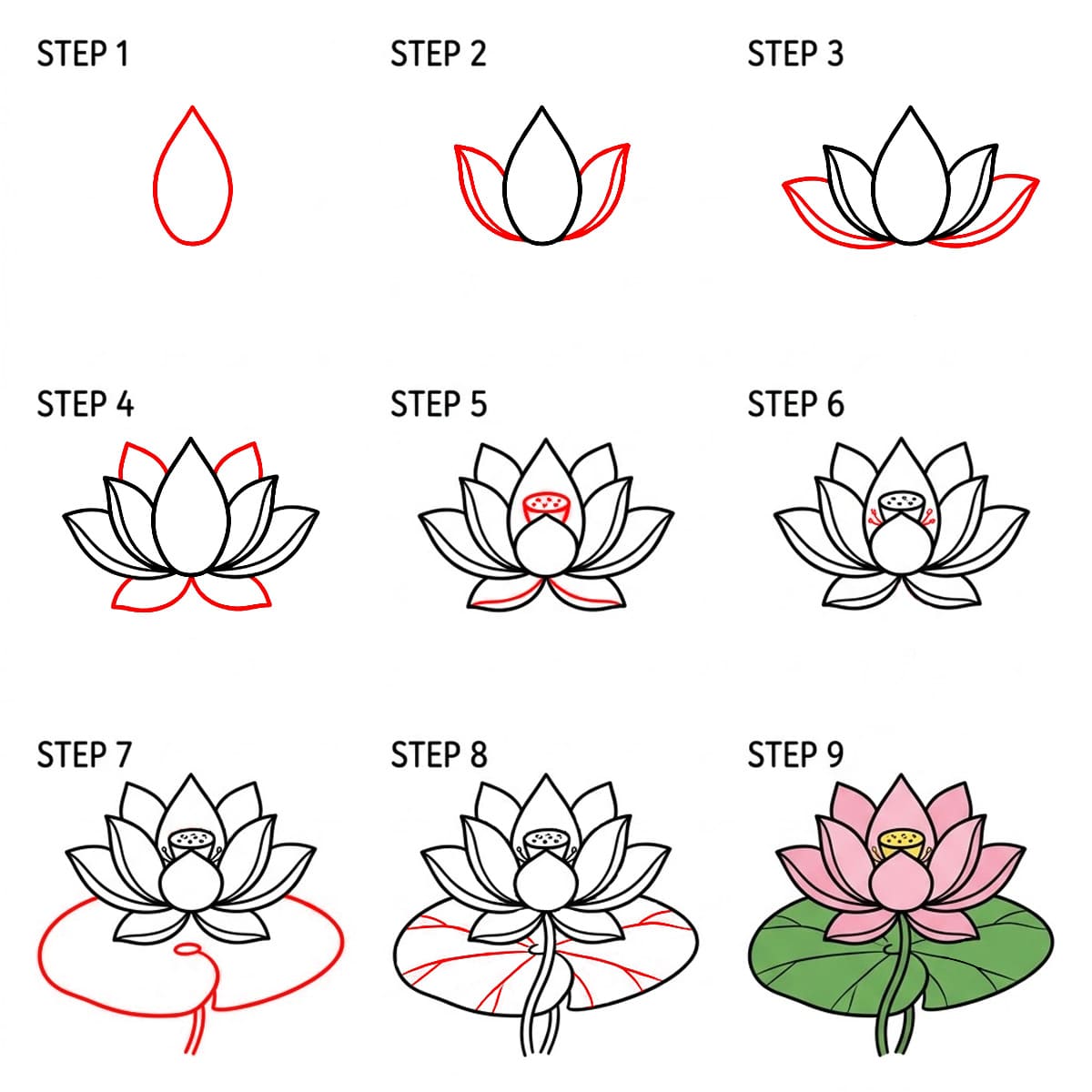 Klassischer Lotus zeichnen ideen