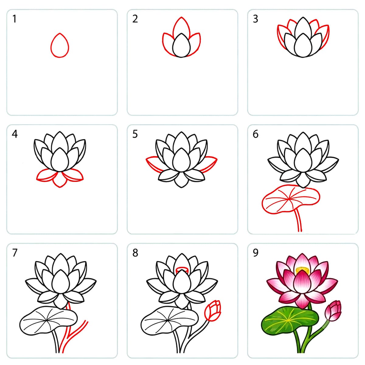 Lieblicher Lotus zeichnen ideen