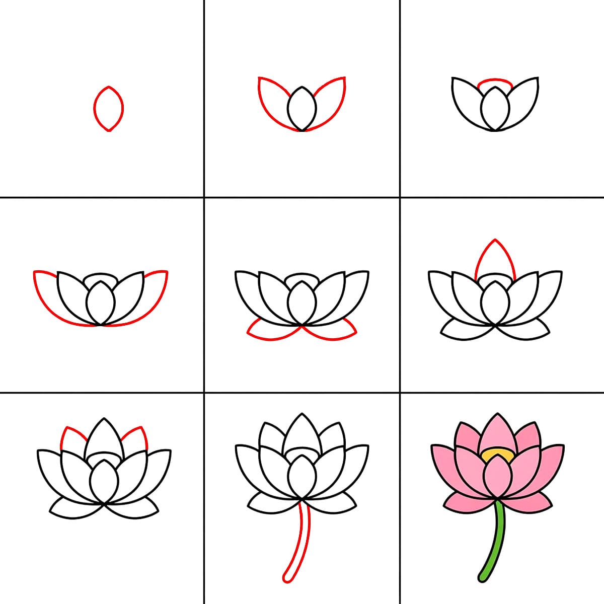 Lotusblüte zeichnen ideen