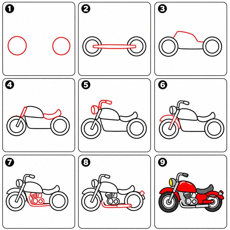 Motorrad Abenteuer zeichnen ideen