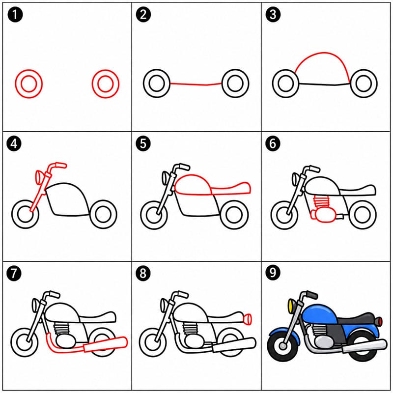 Roadster Motorrad zeichnen ideen