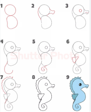 Süßes Seepferdchen zeichnen ideen