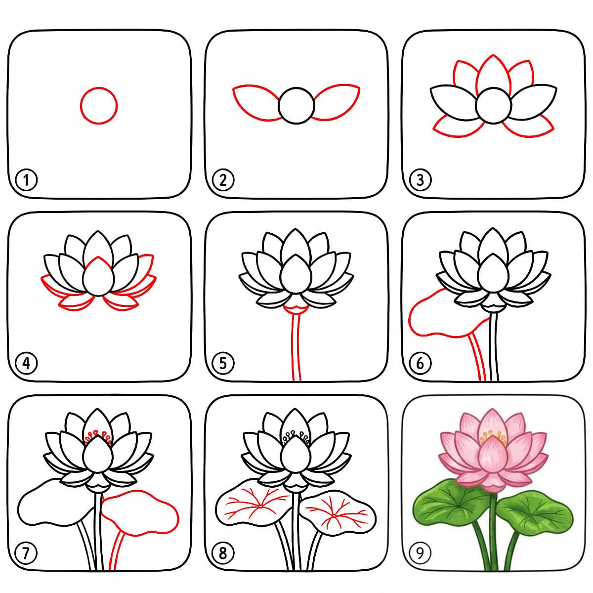 Schlichter Lotus zeichnen ideen