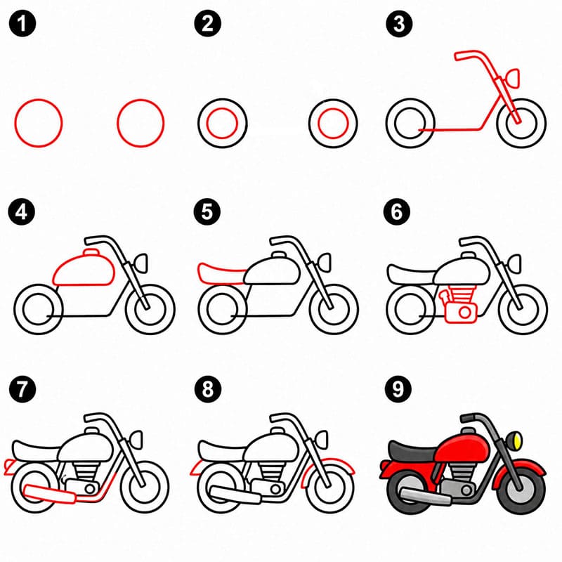 Sportmotorrad zeichnen ideen