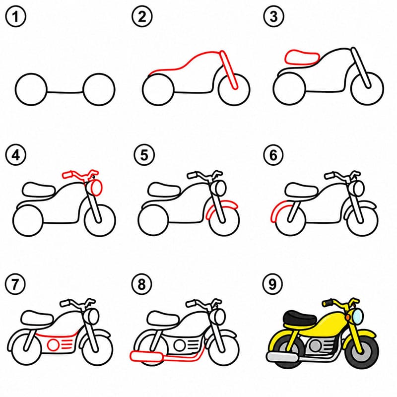 Tourenmotorrad zeichnen ideen