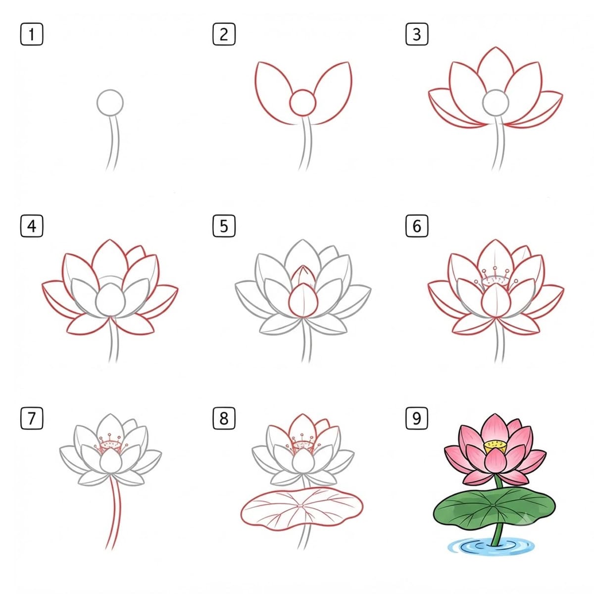 Zarter Lotus zeichnen ideen
