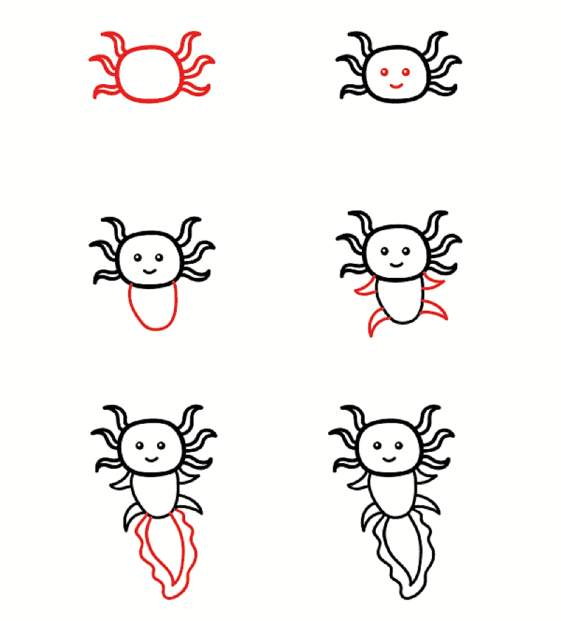 Axolotl zeichnen ideen