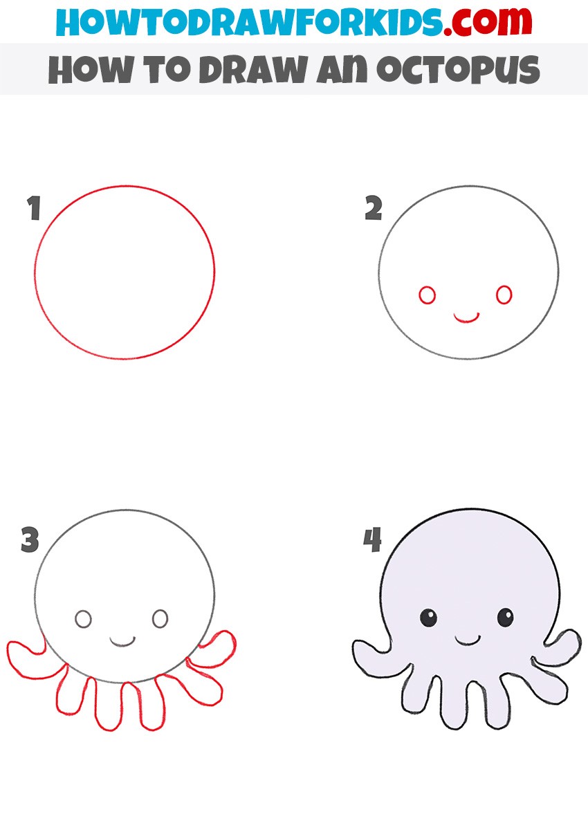 Ein einfacher Oktopus zeichnen ideen