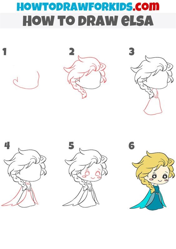 Eine süße Prinzessin Elsa zeichnen ideen