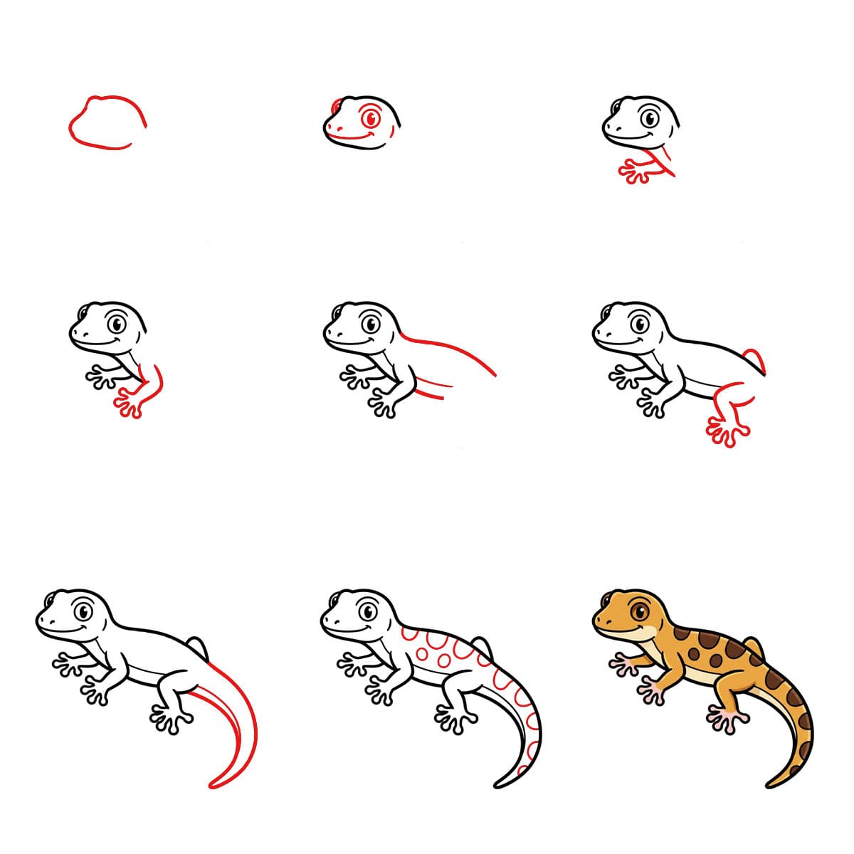 Freier Gecko zeichnen ideen